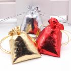 10pcs-pack Gold and silver red cloth bag drawstring bag Christmas Gift_1